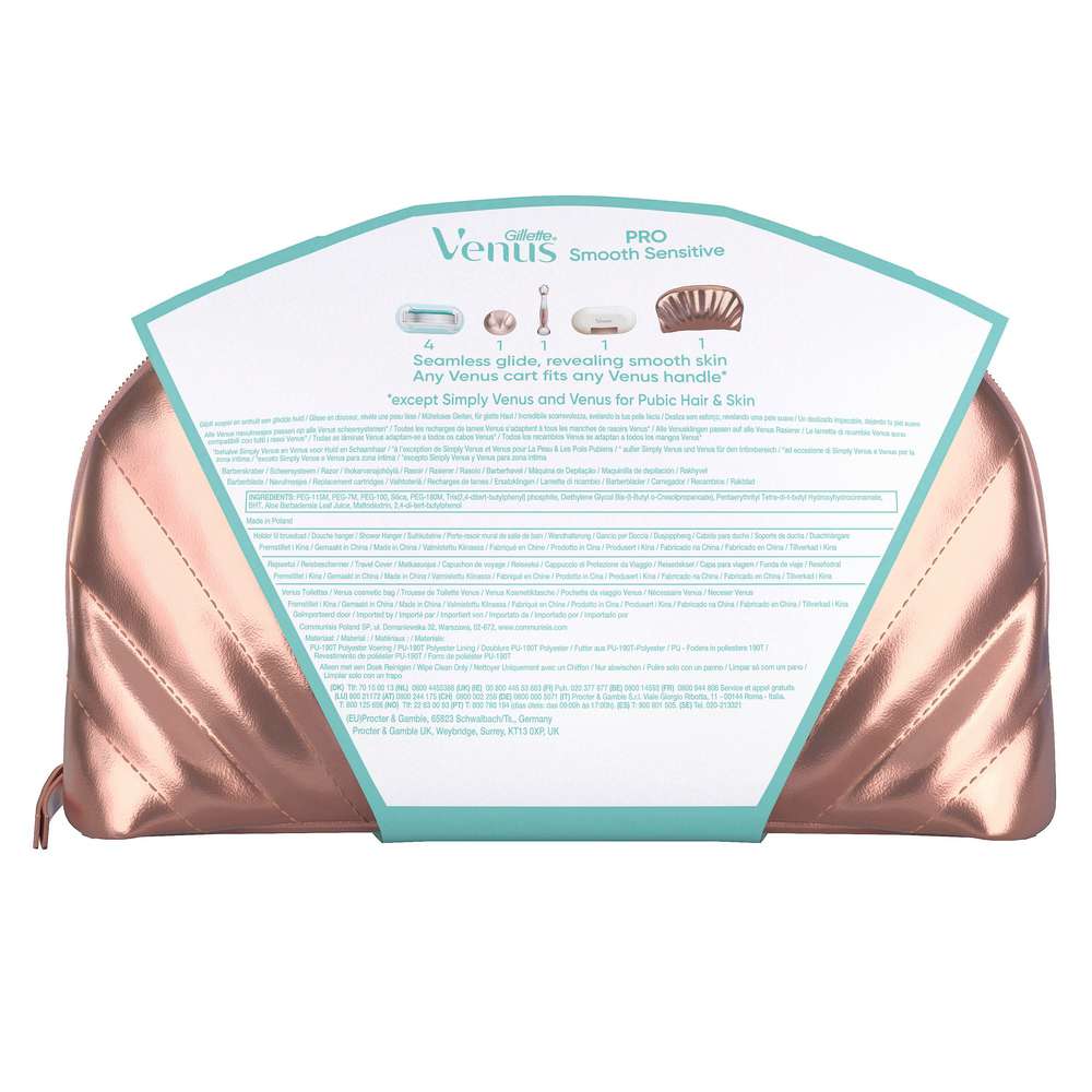 Produktabbildung Gillette Geschenk-Set Venus Pro Smooth Sensitive + Kulturbeutel