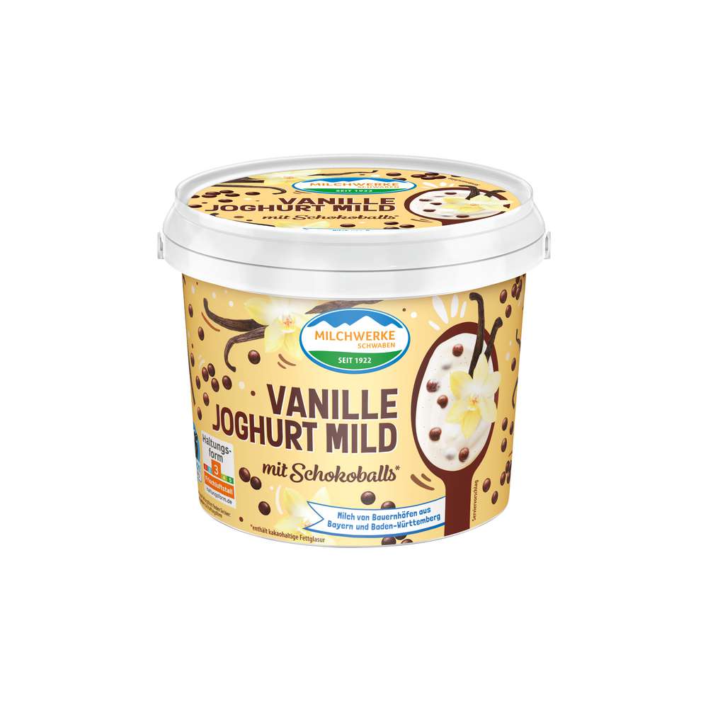 Produktabbildung Milchwerke Schwaben Joghurt, Vanille mit Schokoballs