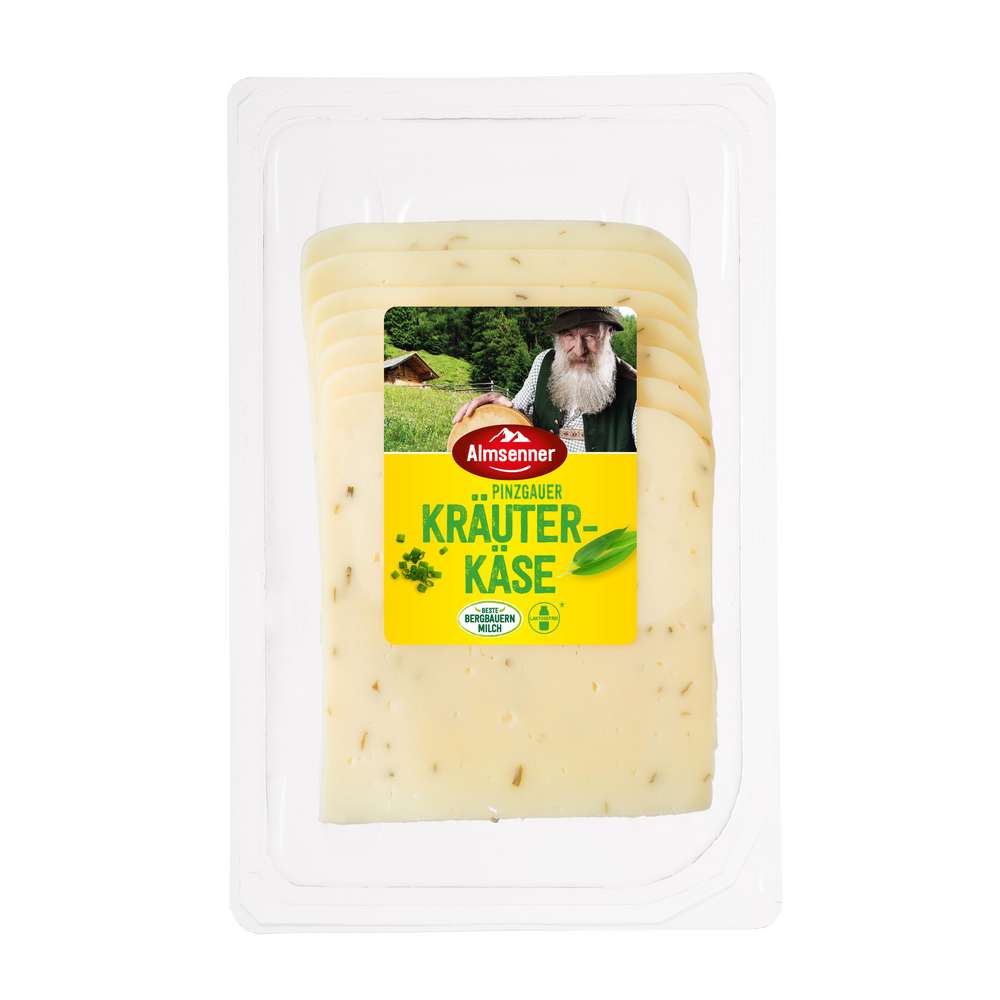Produktabbildung Almsenner Pinzgauer Kräuterkäse, in Scheiben
