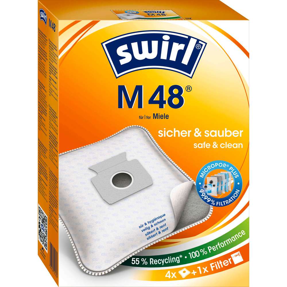 Produktabbildung Swirl Staubsaugerbeutel M 48, safe & clean
