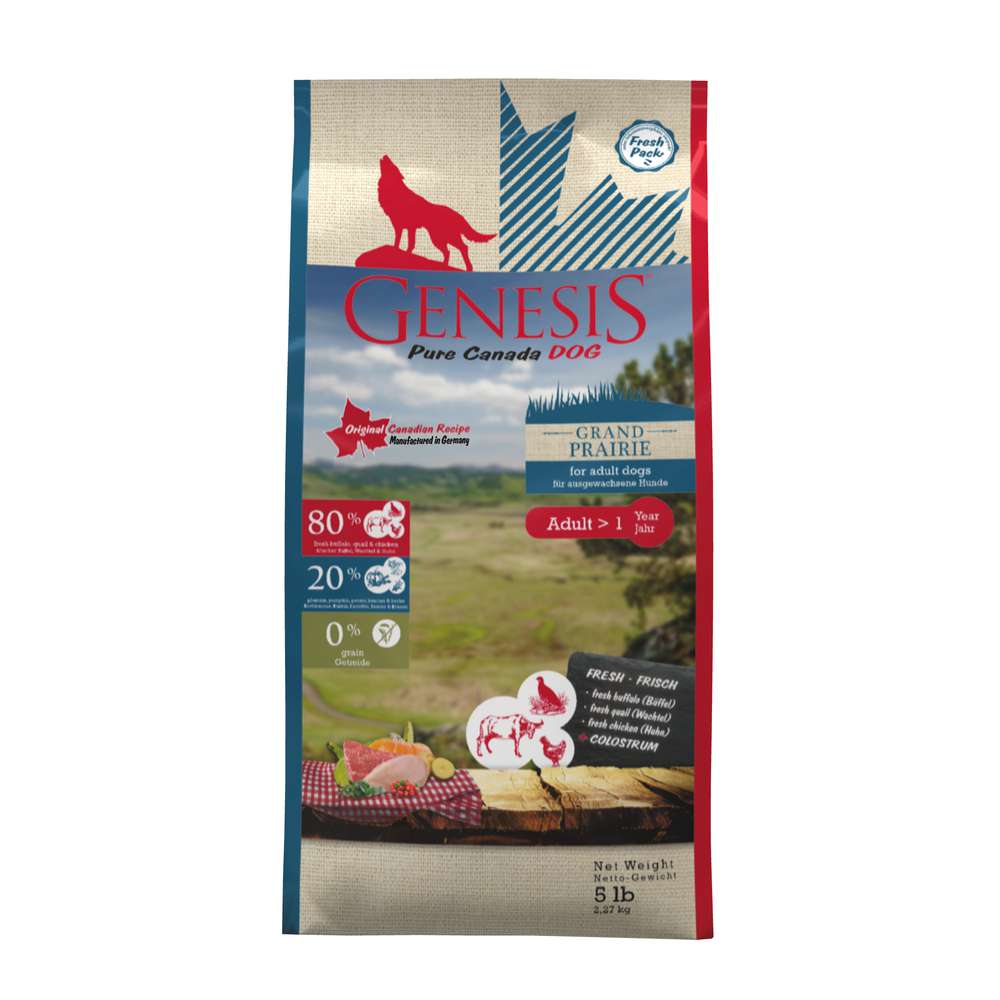 Produktabbildung Genesis Hunde-Trockenfutter Grand Prairie, Büffel/Wachtel/Huhn