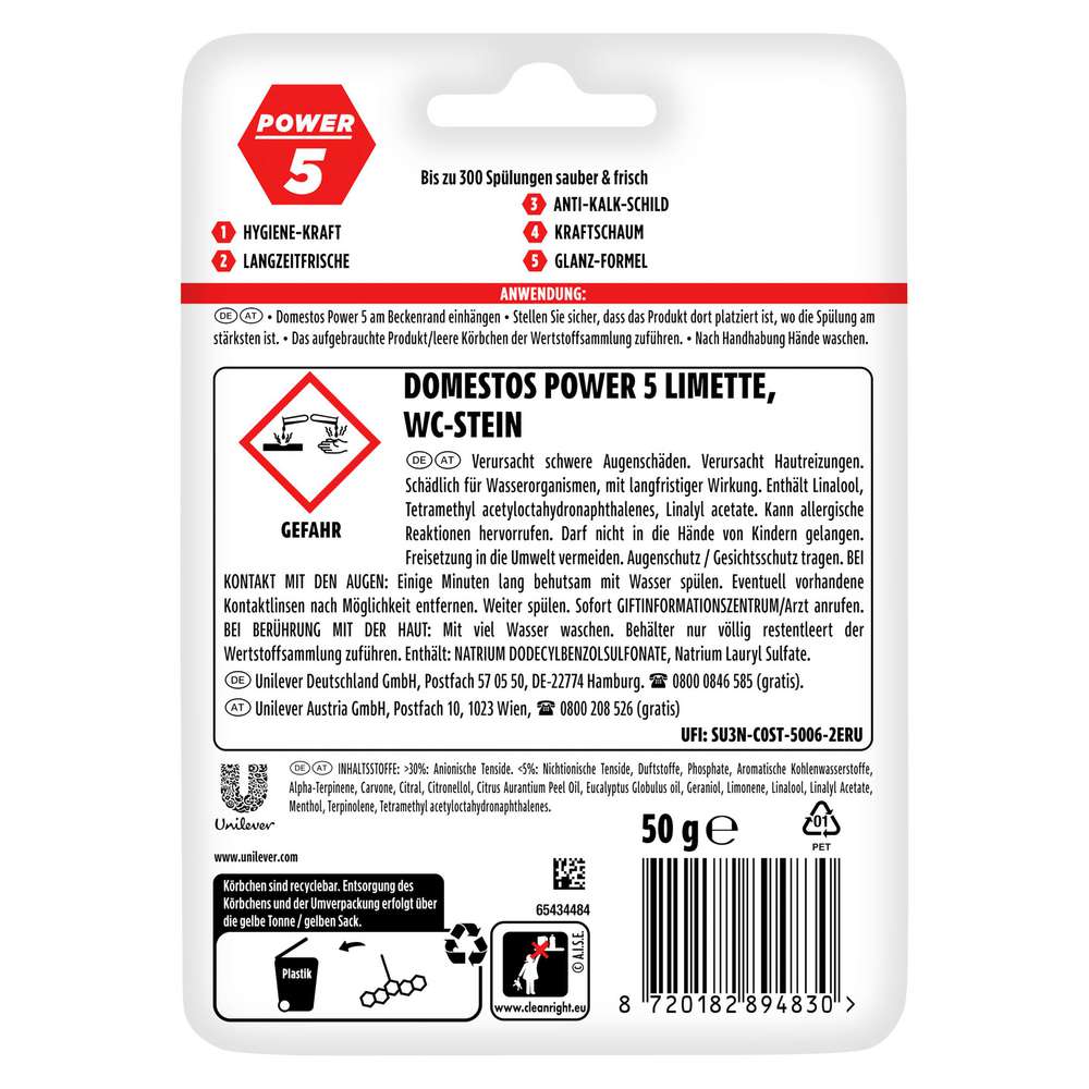 Produktabbildung Domestos WC-Stein Power 5, Limette