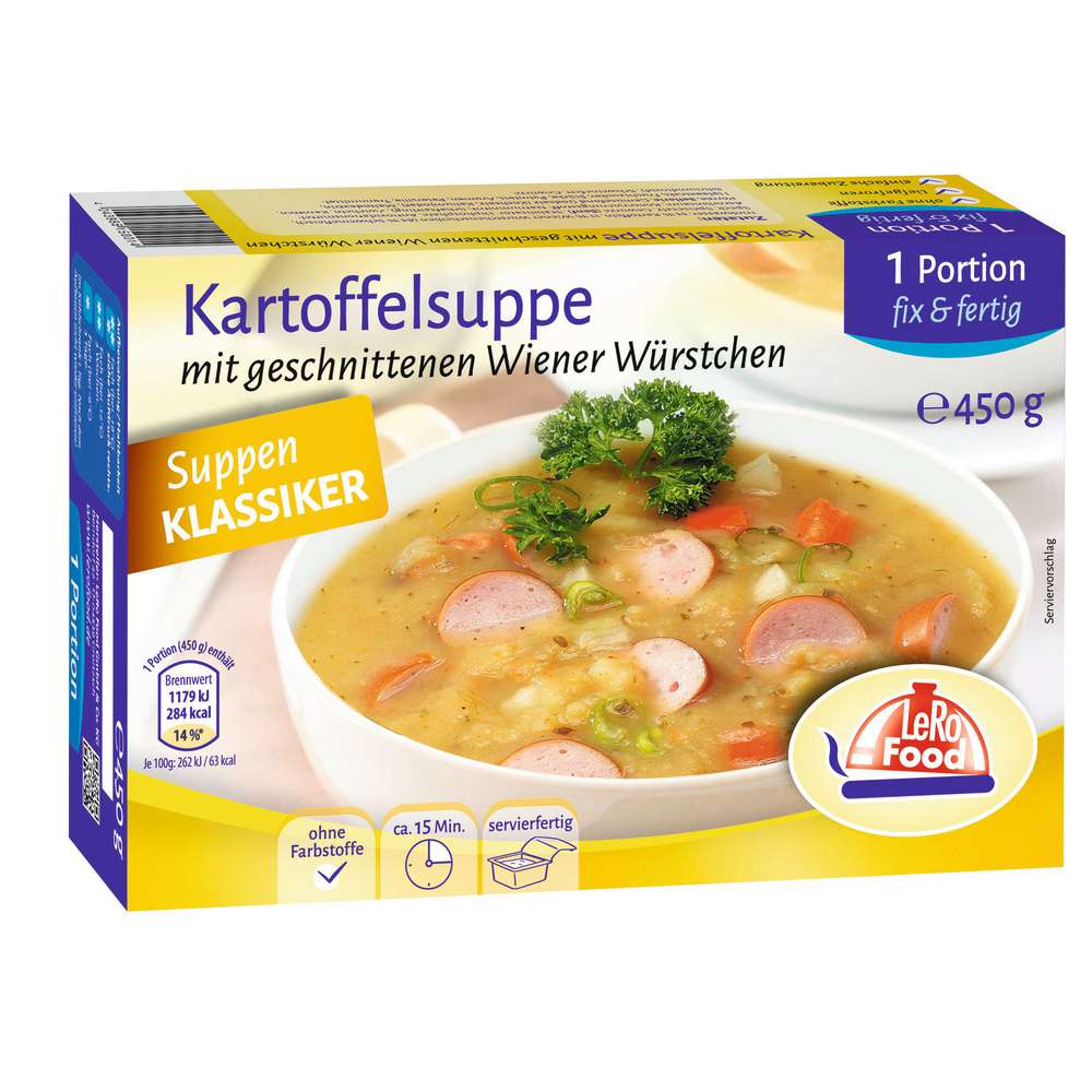Produktabbildung Lero Food Kartoffelsuppe mit Wiener Würstchen, tiefgekühlt