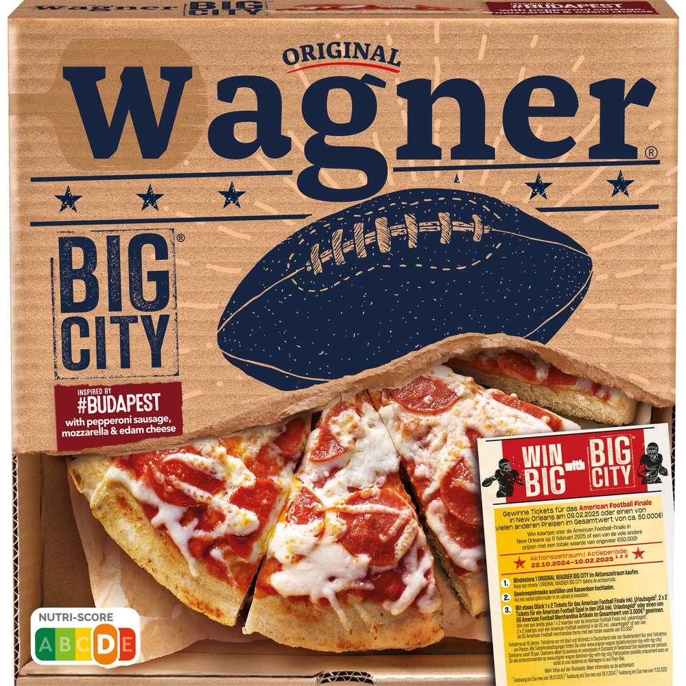 Produktabbildung Wagner Big City Pizza Budapest, tiefgekühlt