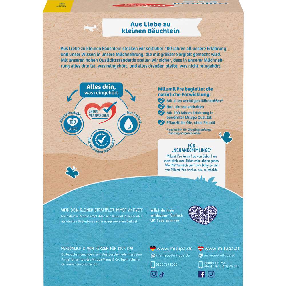 Produktabbildung Milupa Milumil Anfangsmilch, Pre