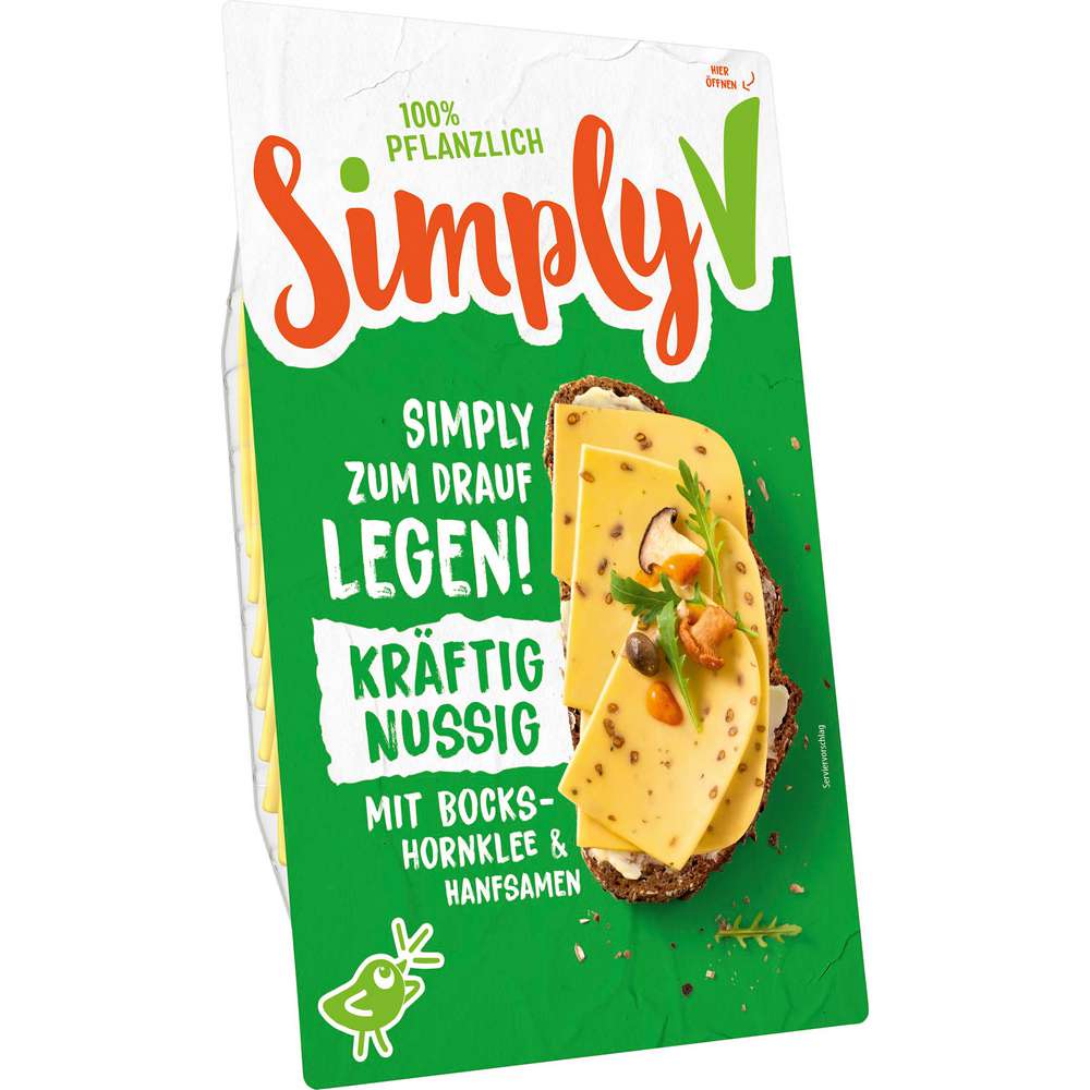 Produktabbildung Simply V Käseersatz-Scheiben Kräftig Nussig, Bockshornklee