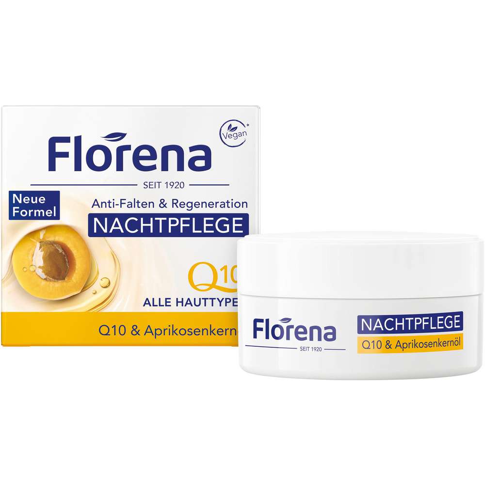 Produktabbildung Florena Nachtpflege Q10 & Aprikosenkernöl