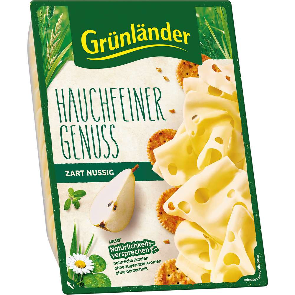 Produktabbildung Grünländer Käsescheiben Hauchfeiner Genuss, mild & nussig