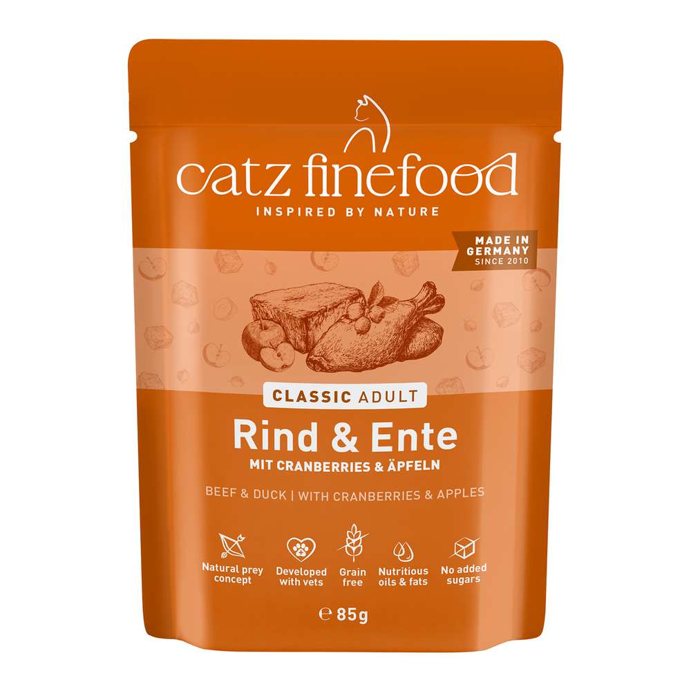 Produktabbildung catz finefood Katzen-Nassfutter No. 23, Rind & Ente