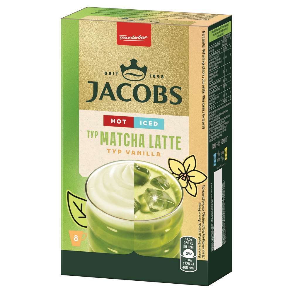Produktabbildung Jacobs Instantkaffee-Sticks, Matcha Latte-Vanilla