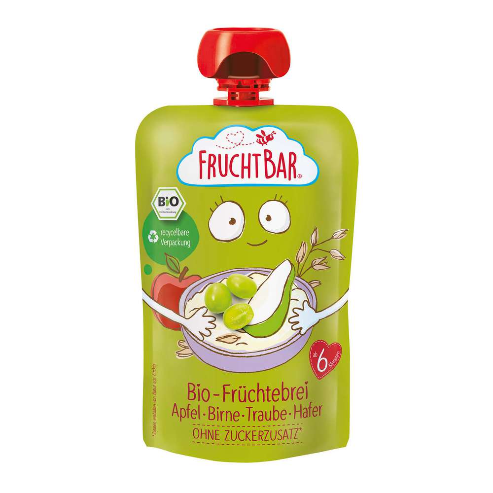Produktabbildung Fruchtbar Quetschie, Hafer/Apfel/Birne/Traube