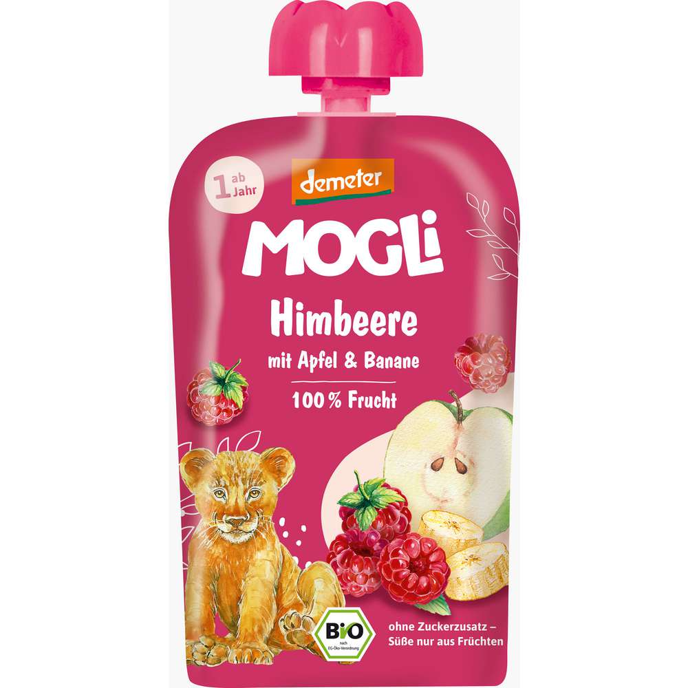 Produktabbildung MOGLi Quetschie, Himbeer/Rhabarber