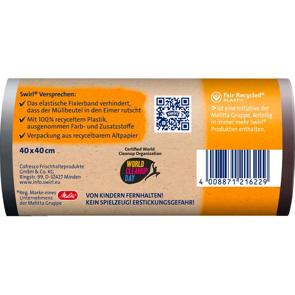 Produktabbildung Swirl Fixierband-Müll-Beutel, 15 x 10l