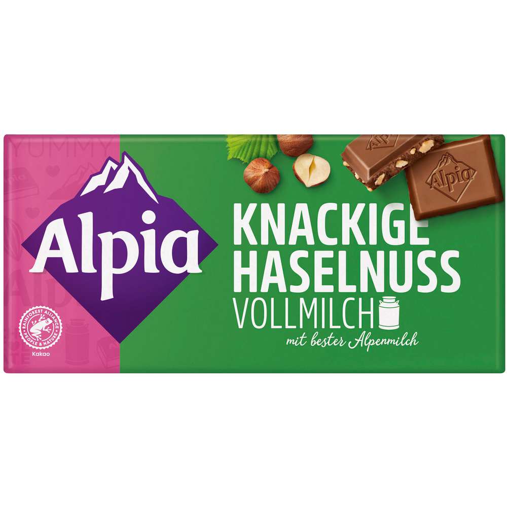 Produktabbildung Alpia Tafelschokolade, knackige Haselnuss Vollmilch