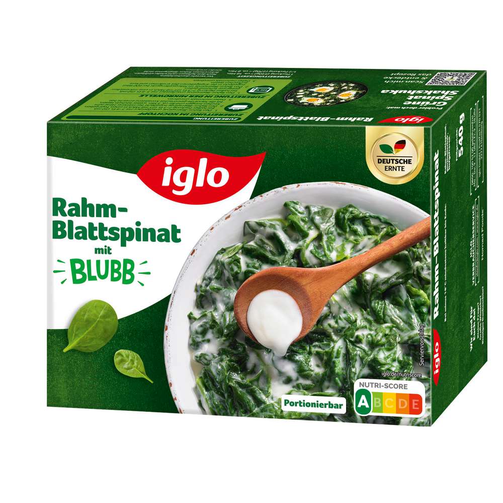 Produktabbildung Iglo Rahm-Blattspinat Blubb