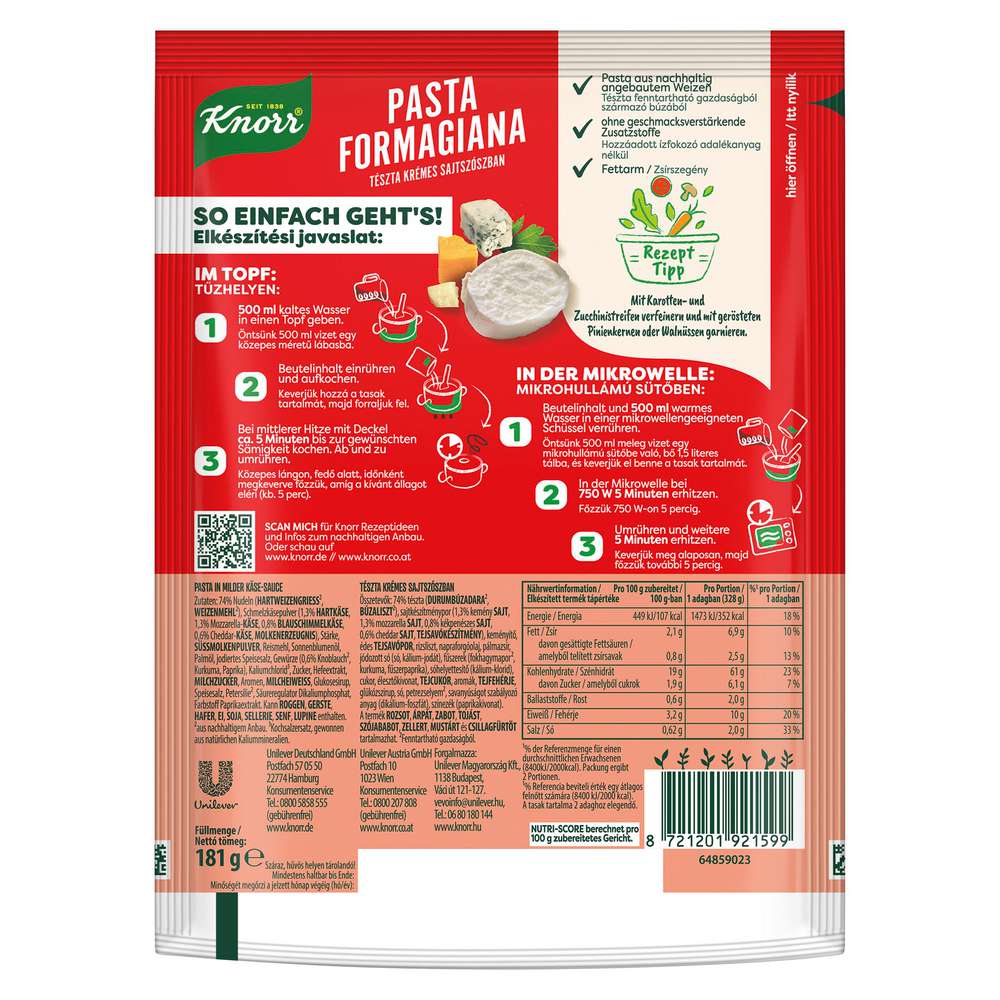 Produktabbildung Knorr Spaghetteria Pasta Formagiana