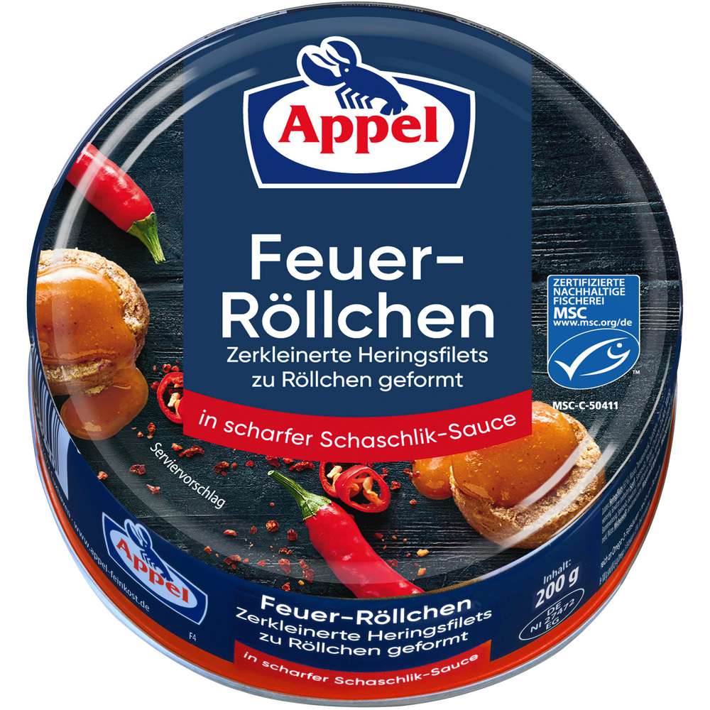 Produktabbildung Appel Herings-Röllchen, Feurig