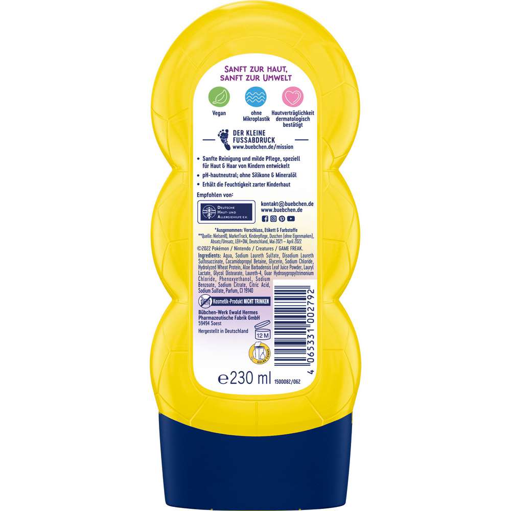 Produktabbildung Bübchen Kids, 2in1 Shampoo & Duschgel, Pikachu