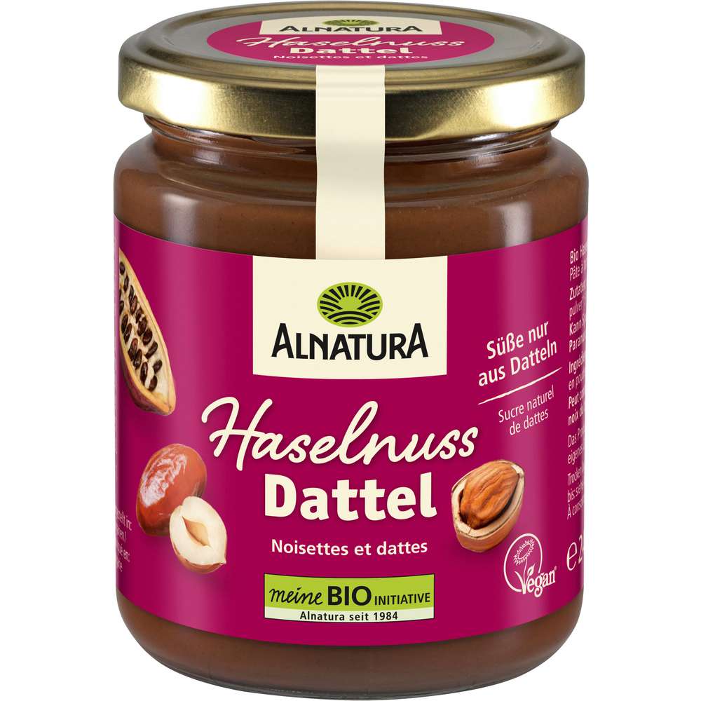 Produktabbildung Alnatura Bio Haselnuss-Dattel Creme, Aufstrich