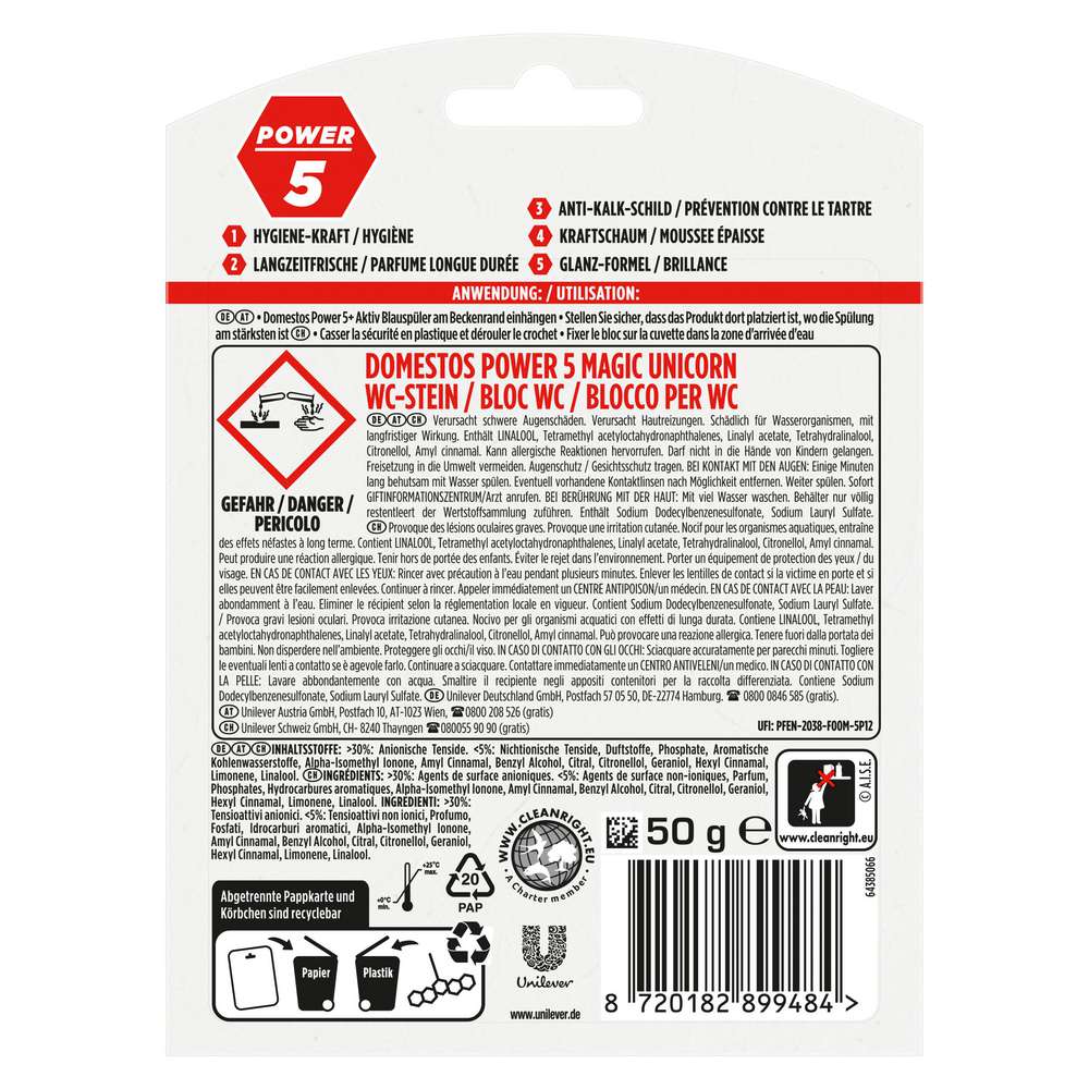 Produktabbildung Domestos WC-Stein Power 5, Unicorn