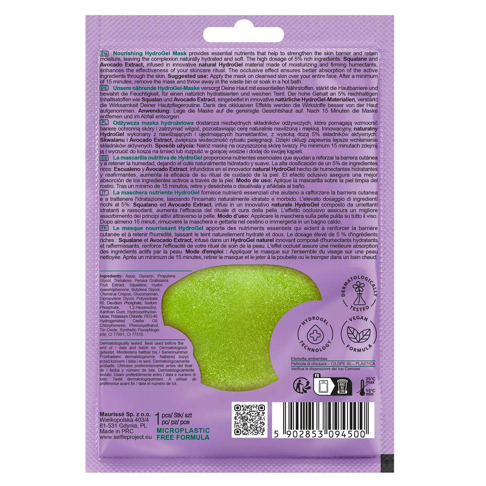 Produktabbildung Selfie Project Hydrogel Gesichtsmaske, Avocado