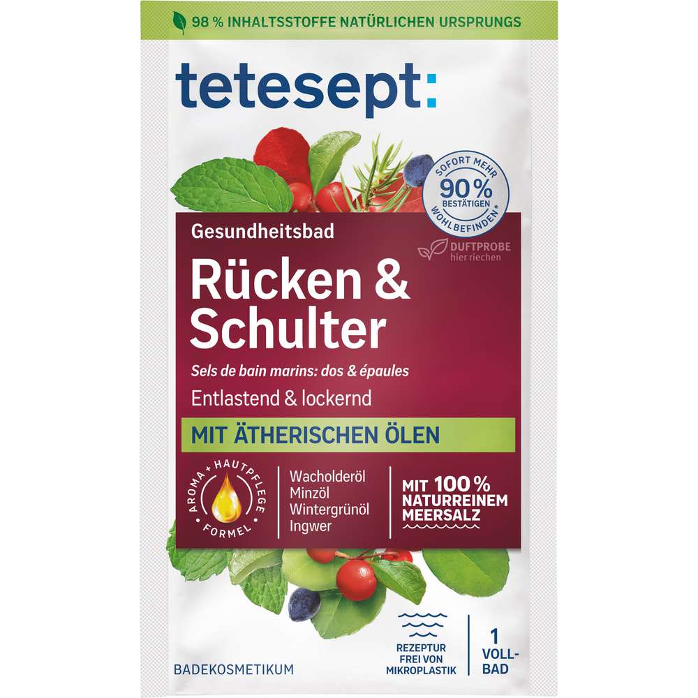 Produktabbildung tetesept Gesundheitsbad, Meeressalz, Rücken & Schulter
