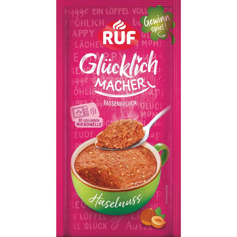 Produktabbildung RUF Tassenkuchen Haselnuss, Glücklich Macher