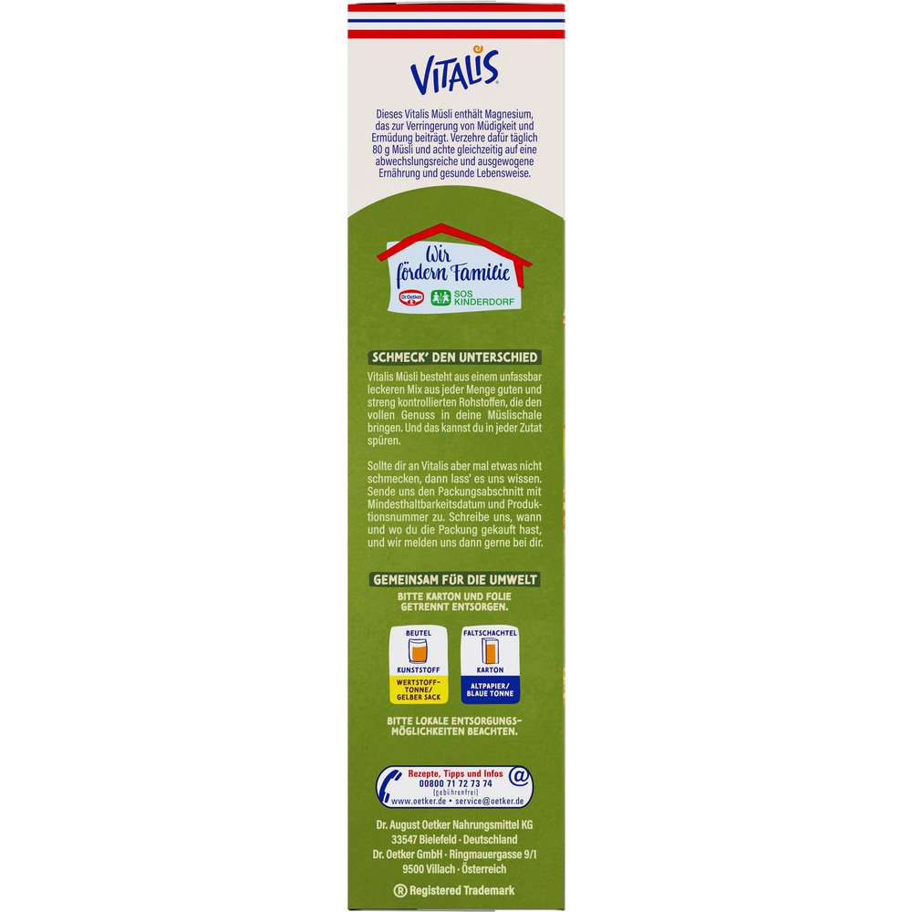 Produktabbildung Dr. Oetker Knusper-Müsli Vitalis, klassisch