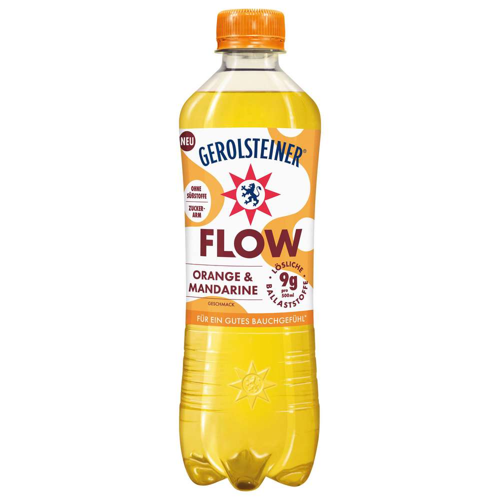 Produktabbildung Gerolsteiner Flow Ballaststoff-Drink, Orange-Mandarine
