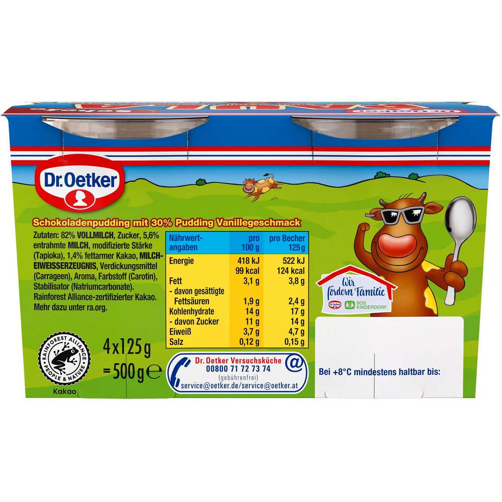 Produktabbildung Dr. Oetker Pudding Paula, Schoko mit Vanilleflecken