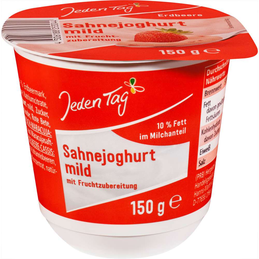 Produktabbildung Jeden Tag Sahnejoghurt mild, Erdbeere