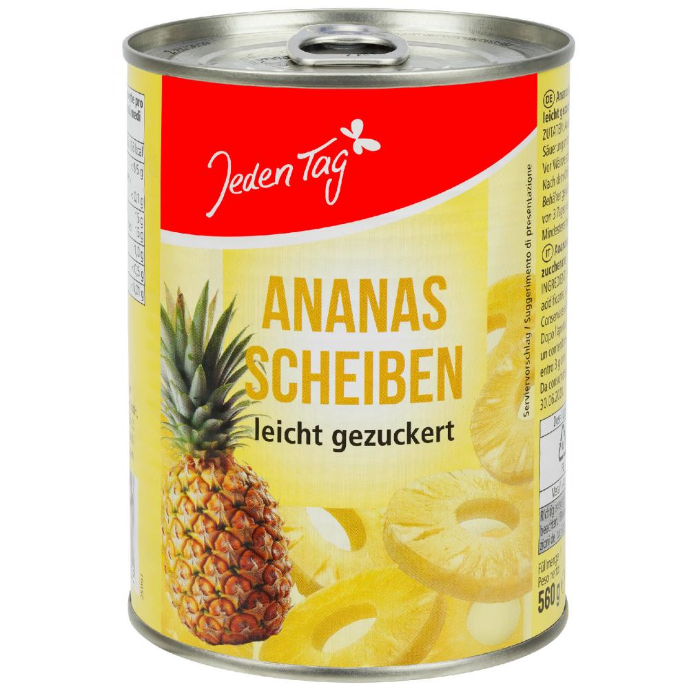 Produktabbildung keine Marke Jeden Tag Ananas-Scheiben, 560 g