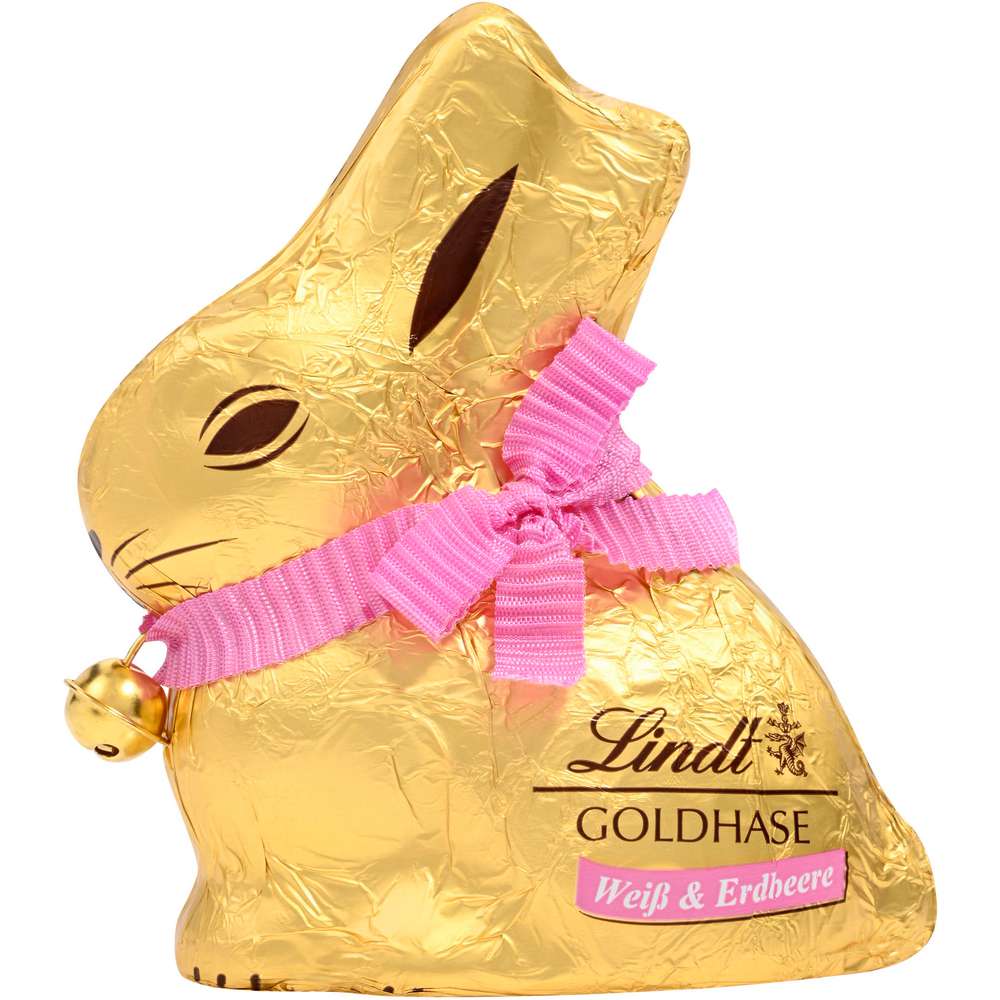Produktabbildung Lindt Schoko-Hase, Weiß & Erdbeere
