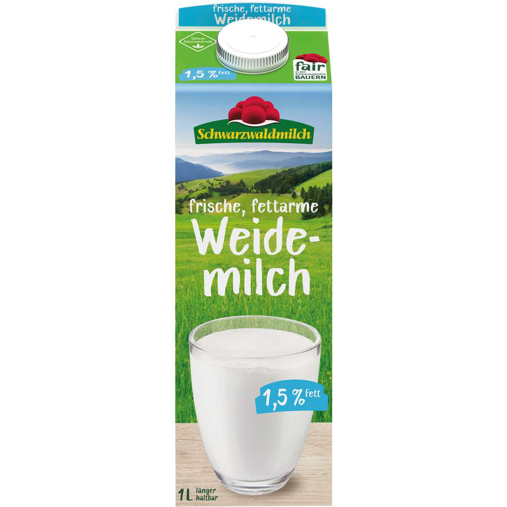 Produktabbildung Schwarzwaldmilch Frische Weidemilch, 1,5% Fett, länger haltbar