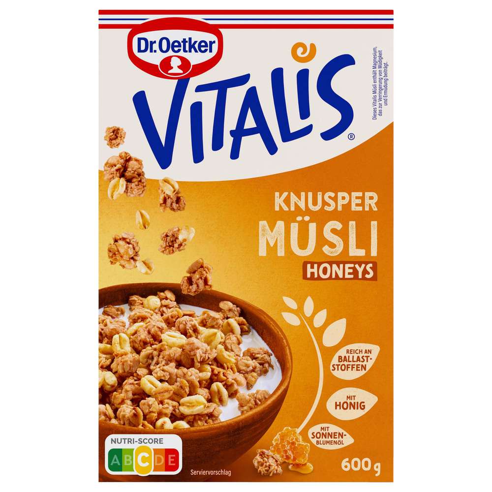 Produktabbildung Dr. Oetker Knusper-Müsli Vitalis, Honeys