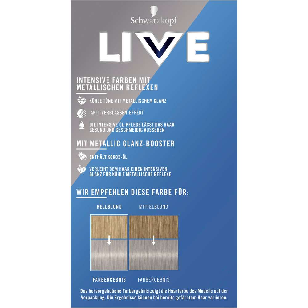 Produktabbildung Schwarzkopf Live Urban Metallics Permanent, U71 Metallic Silver