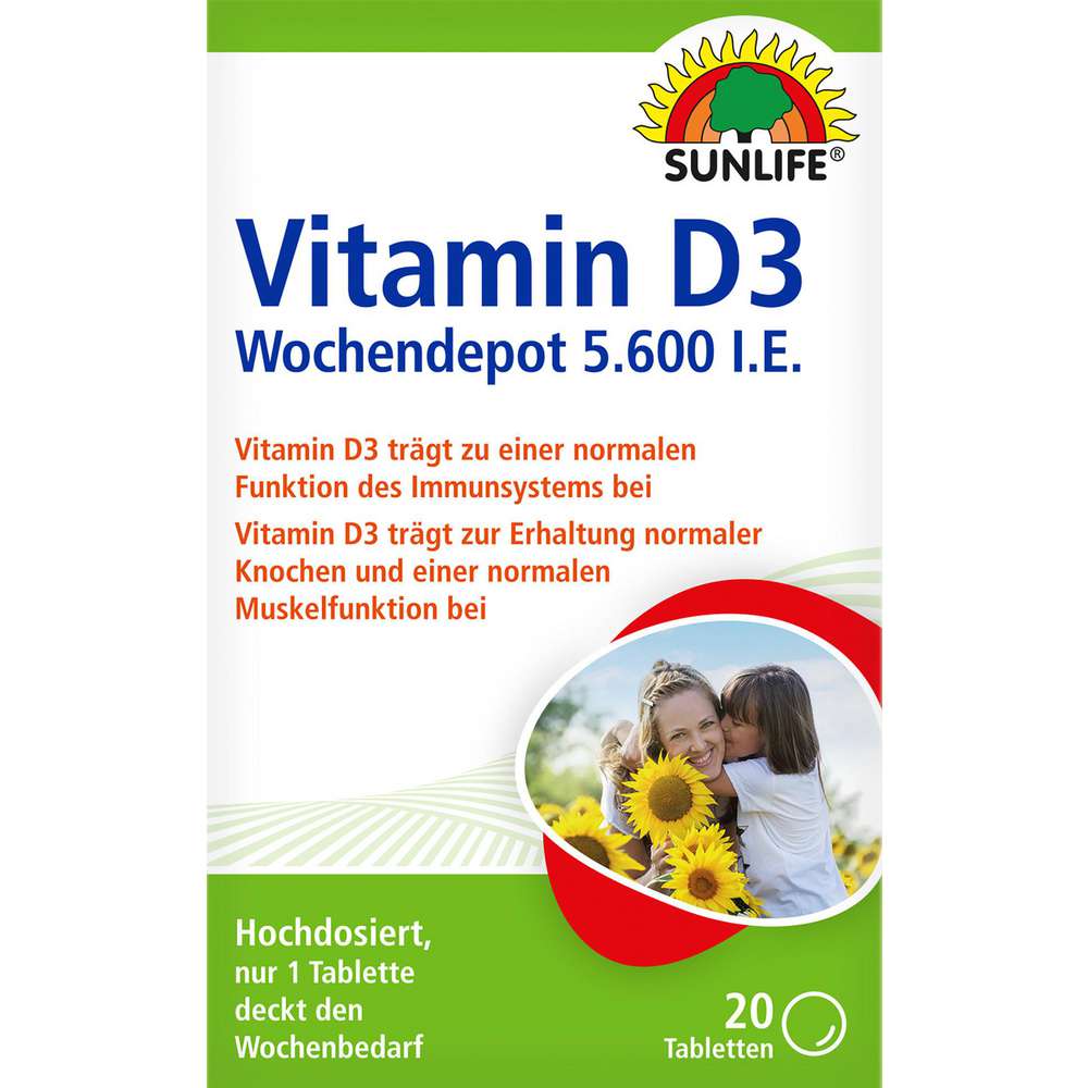 Produktabbildung Sunlife Vitamin D3 Wochendepot, Tabletten, Hochdosiert 