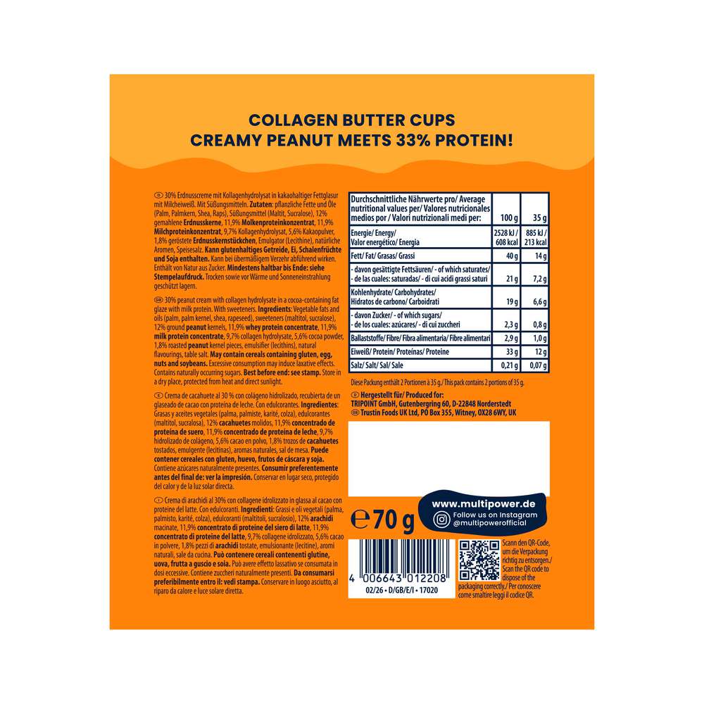 Produktabbildung Multipower Collagen Cups Peanut