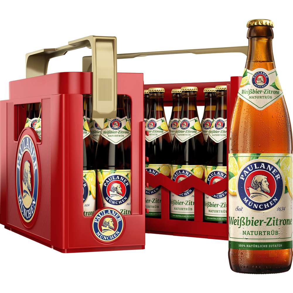 Produktabbildung Paulaner Weißbier-Zitrone Russ, naturtrüb 2,7% (20x 0,500 Liter)
