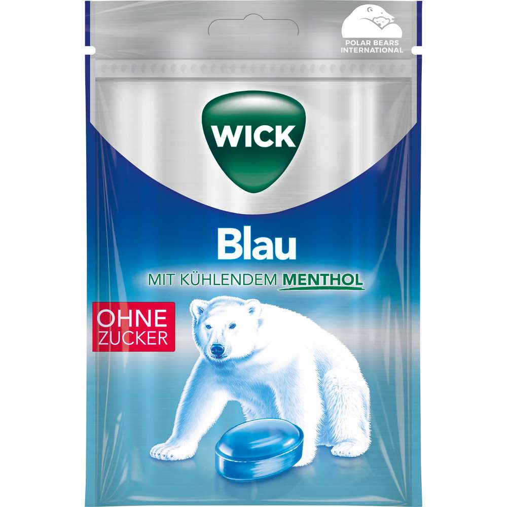 Produktabbildung Wick Bonbons Blau Menthol, ohne Zucker