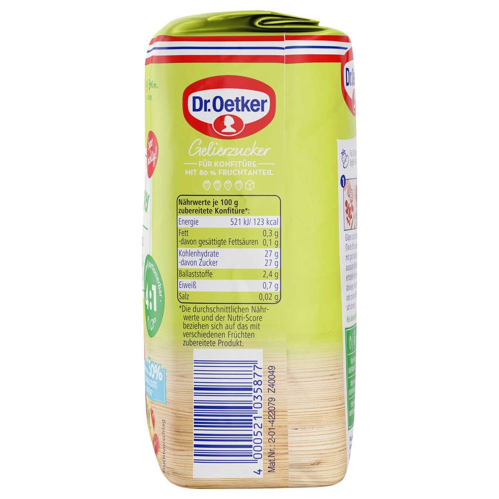 Produktabbildung Dr. Oetker Gelierzucker 4:1