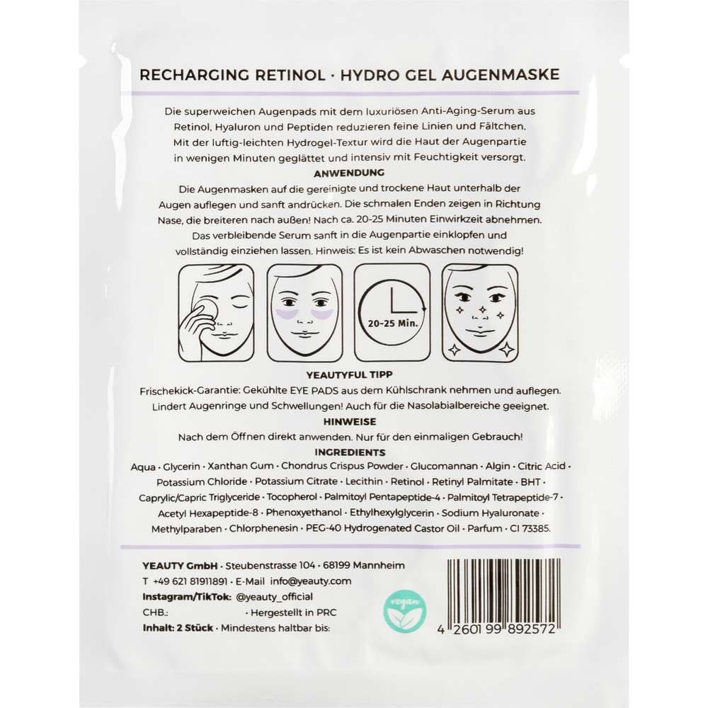 Produktabbildung Yeauty Eye Pads, Recharging Retinol