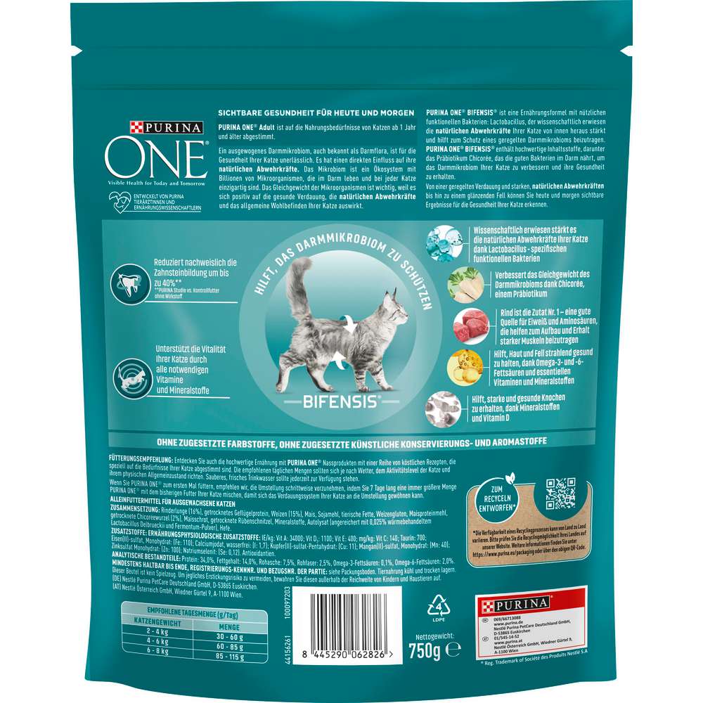 Produktabbildung Purina Katzen-Trockenfutter One, Adult, Rind