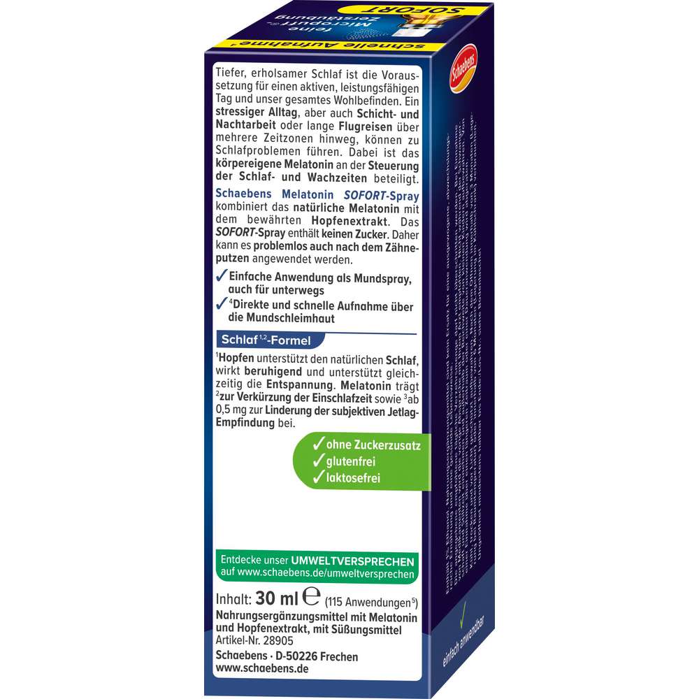 Produktabbildung Schaebens Melatonin Sofort-Spray