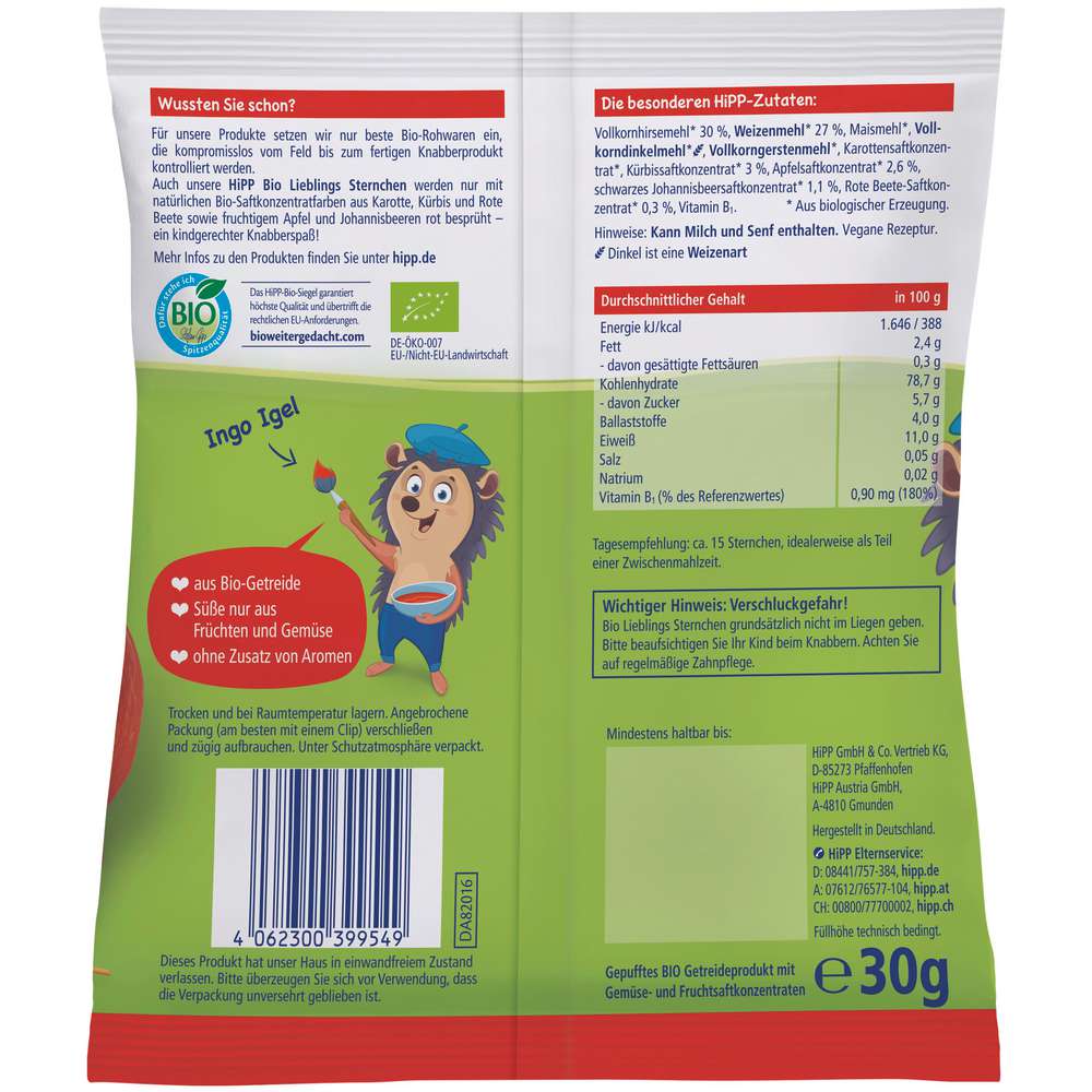 Produktabbildung Hipp Lieblings-Sternchen, Roter Mix