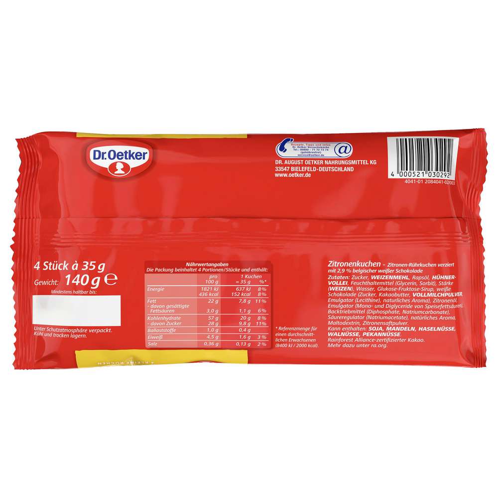 Produktabbildung Dr. Oetker Kleine Zitronenkuchen