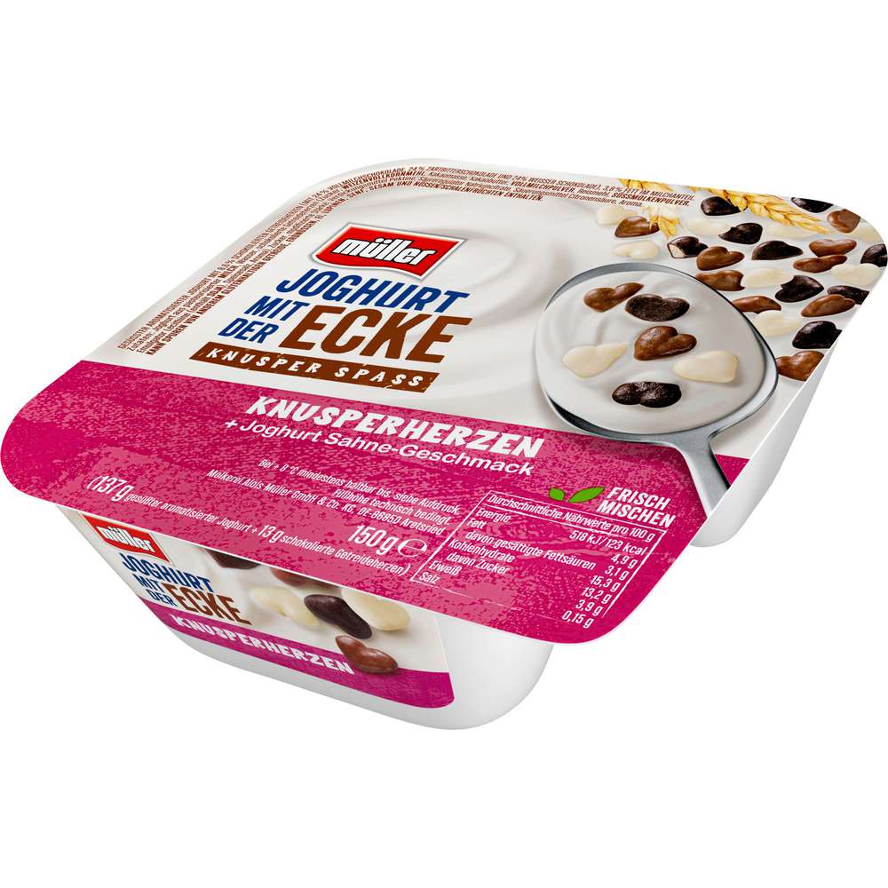 Produktabbildung Müller Joghurt mit der Ecke, Knusperherzen