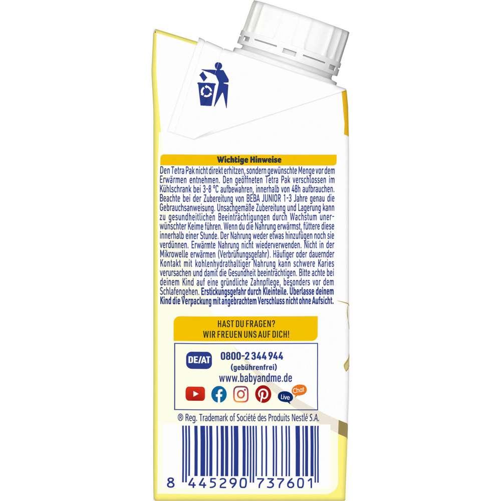 Produktabbildung Nestle Beba Milchgetränk, Junior 1-3 Jahre