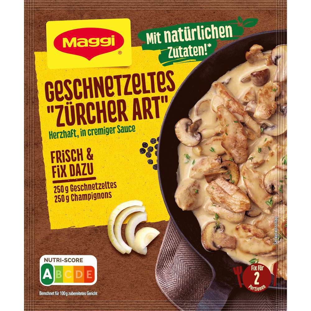 Produktabbildung Maggi Gewürzmischung Fix Geschnetzeltes Zürcher Art, 100 % natürliche Zutaten