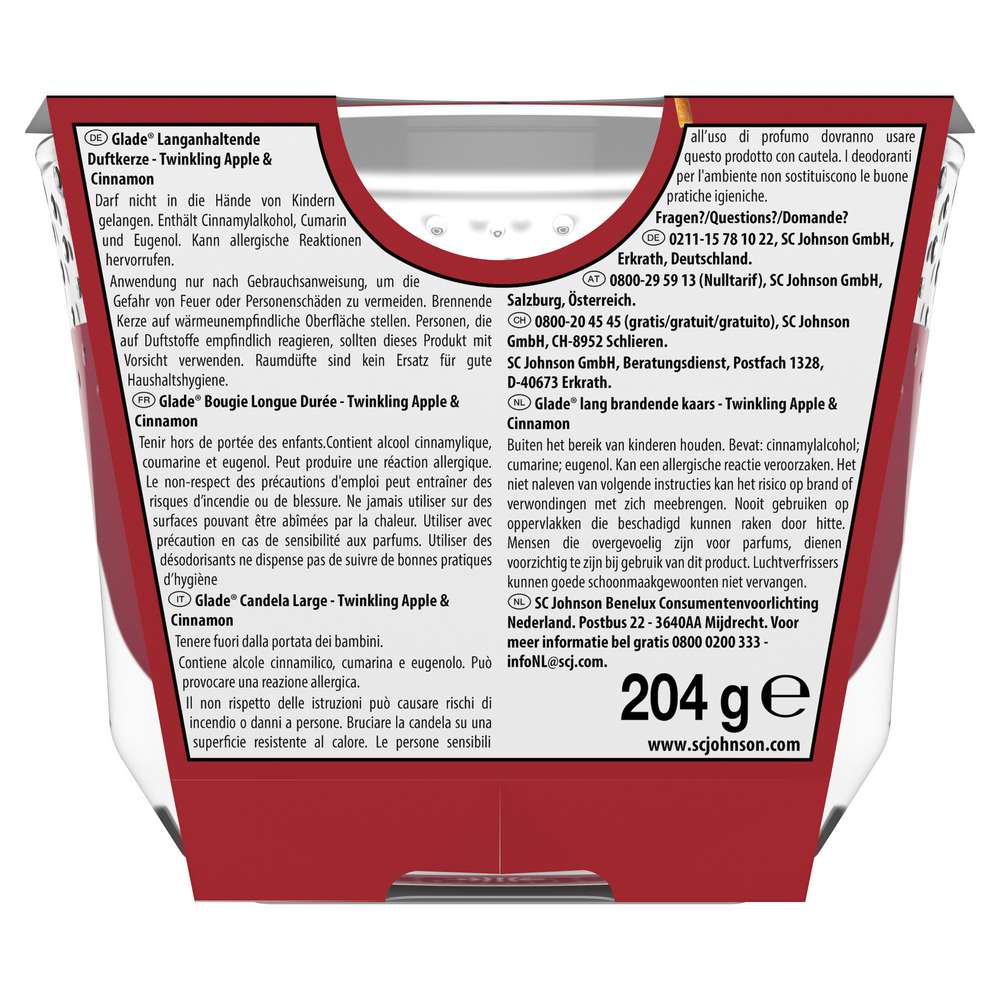 Produktabbildung Glade Duftkerze im Glas, Apple & Cinnamon